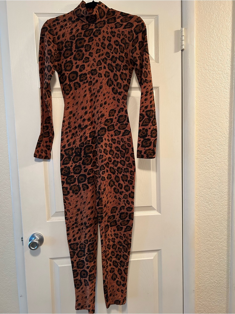 Leopard Print Long Sleeve Catsuit